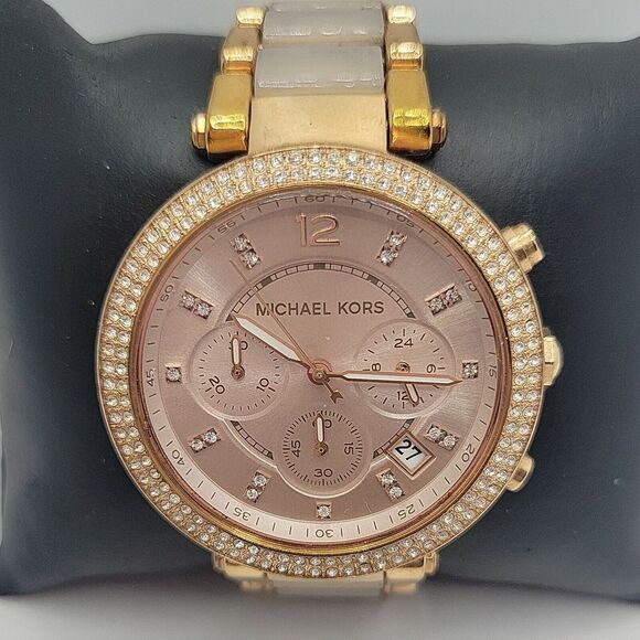 Michael Kors MK5896 Women's Stainless Steel Analog Blush Dial Quartz Watch BC851 - Picture 1 of 10